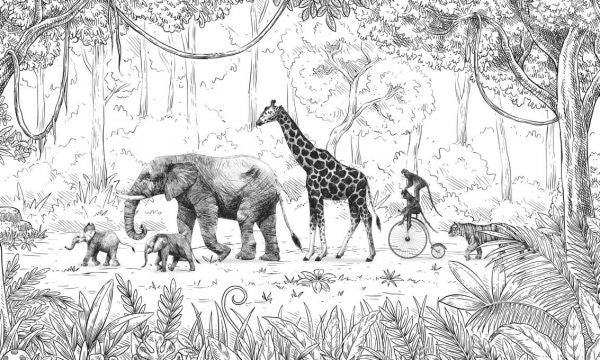 PHOTOWALL / Animal Parade - Black and White (e92654)