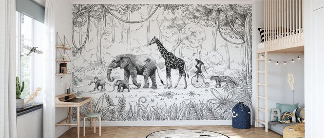 PHOTOWALL / Animal Parade - Black and White (e92654)