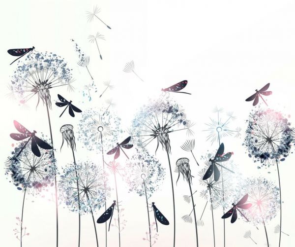 PHOTOWALL / Dandelions and Dragonflies (e92826)