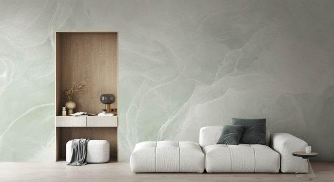 PHOTOWALL / Marble Breeze - Green - Wide (e92996)