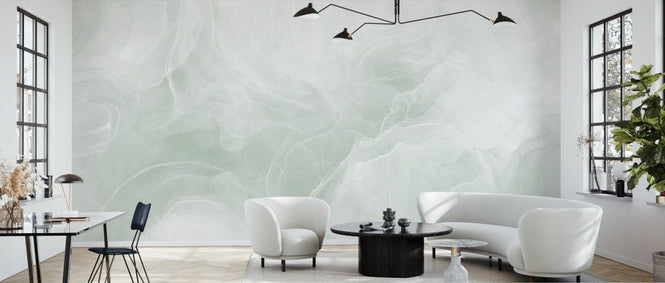 PHOTOWALL / Marble Breeze - Green - Wide (e92996)