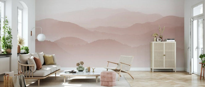 PHOTOWALL / Velvet Mountains - Pink (e93001)