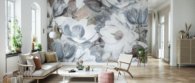 PHOTOWALL / Magnolia Blue and Brown (e93046)