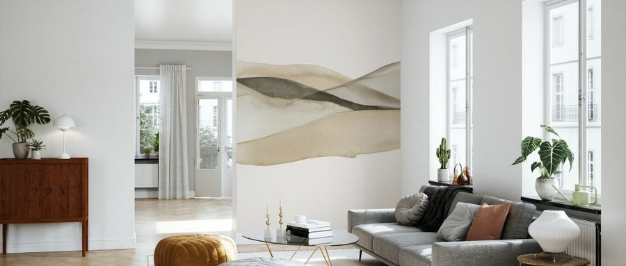 PHOTOWALL / Boho Watercolor Landscape - Beige and Grey II (e93054)