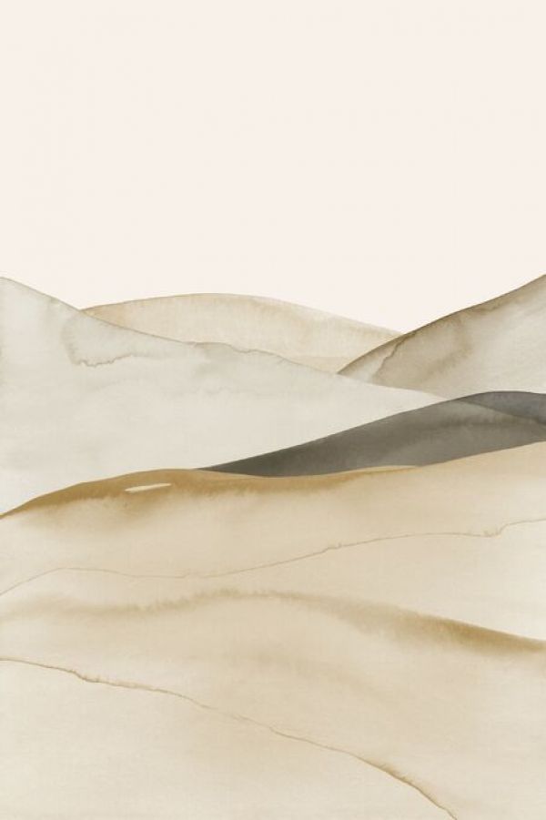 PHOTOWALL / Boho Watercolor Landscape - Beige and Grey IV (e93055)