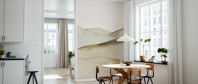 PHOTOWALL / Boho Watercolor Landscape - Beige and Grey IV (e93055)