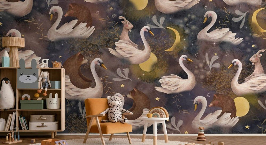 PHOTOWALL / Animals Ride Water Swans Among the Stars (e93081)