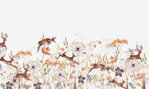 PHOTOWALL / Jumping Deer Among the Plants (e93084)