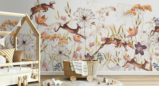 PHOTOWALL / Jumping Deer Among the Plants (e93084)