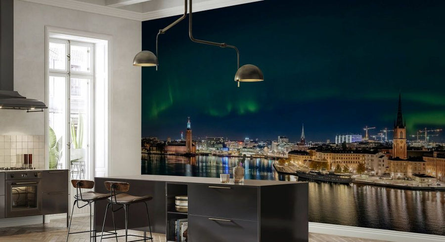 PHOTOWALL / Northern Lights over Stockholm (e93102)