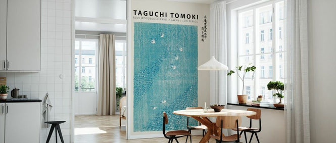 PHOTOWALL / Traditional Blue Woodblock Print (e93263)