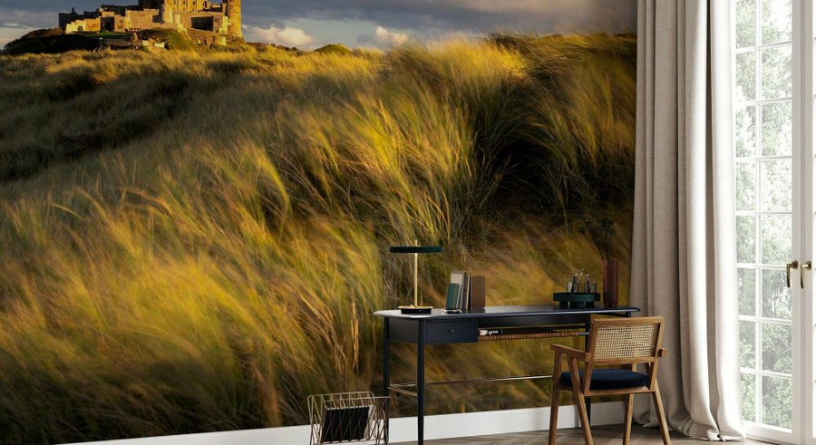 PHOTOWALL / Bamburgh Castle Surrounded by Marram Grass (e93347)