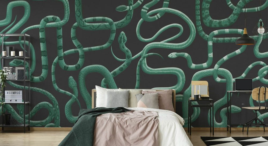 PHOTOWALL / Serpentine Elegance - Emerald Green (e93441)