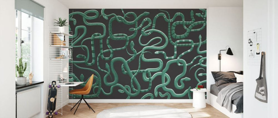 PHOTOWALL / Serpentine Elegance - Emerald Green (e93441)