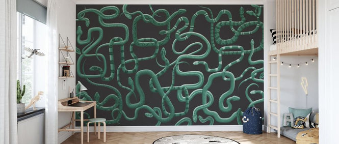 PHOTOWALL / Serpentine Elegance - Emerald Green (e93441)