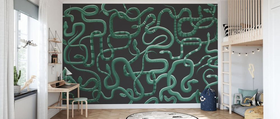 PHOTOWALL / Serpentine Elegance - Emerald Green (e93441)