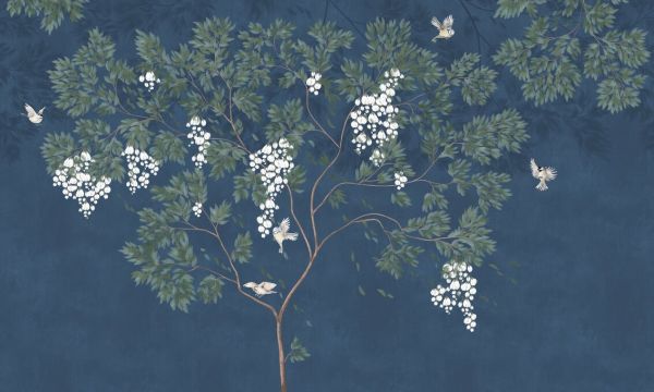 PHOTOWALL / Birds in the Trees - Blue (e93491)