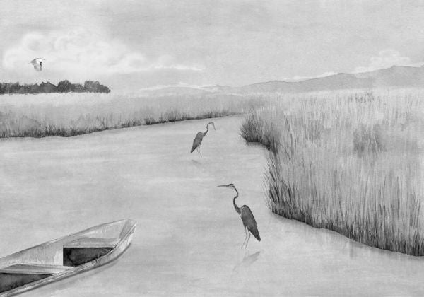 PHOTOWALL / Heron Bay - BW (e93497)