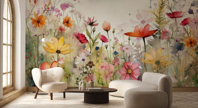 PHOTOWALL / Watercolor Flowers (e93543)