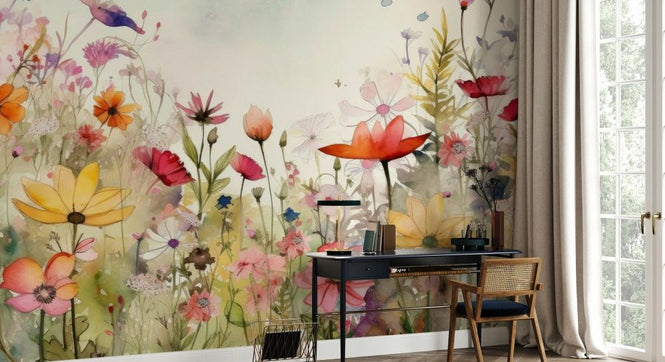 PHOTOWALL / Watercolor Flowers (e93543)