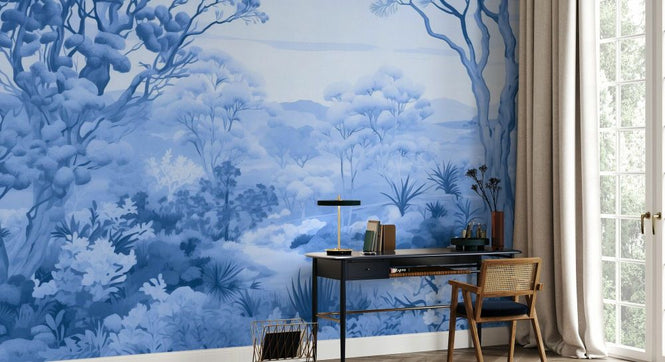 PHOTOWALL / Autumn Forest - Delfts Blue (e93554)