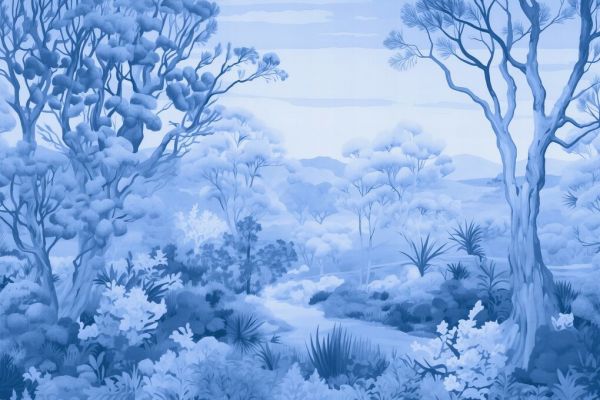 PHOTOWALL / Autumn Forest - Delfts Blue (e93554)