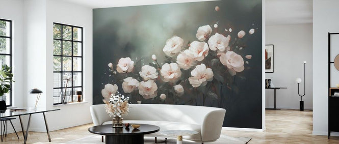 PHOTOWALL / Floating White Roses (e93558)