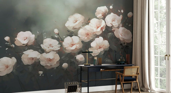 PHOTOWALL / Floating White Roses (e93558)