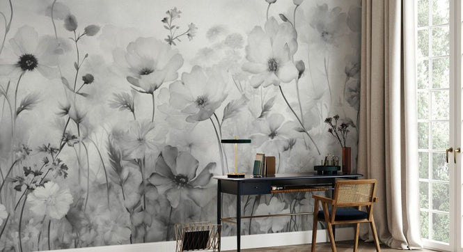 PHOTOWALL / Spring Field - Grey (e93565)