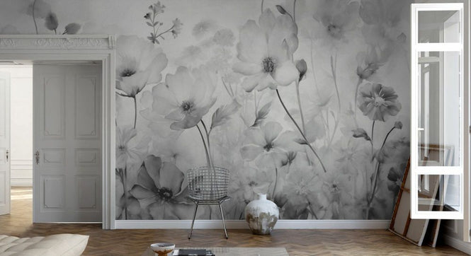 PHOTOWALL / Spring Field - Grey (e93565)