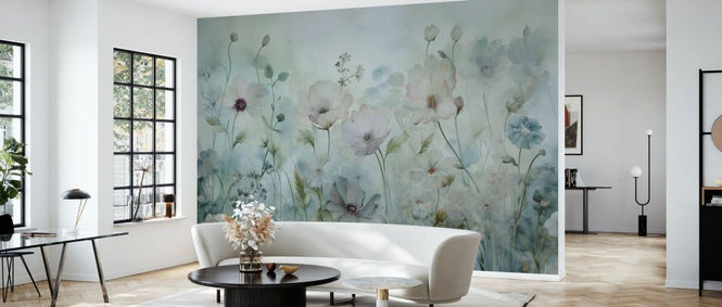 PHOTOWALL / Spring Field - Vintage Green (e93566)