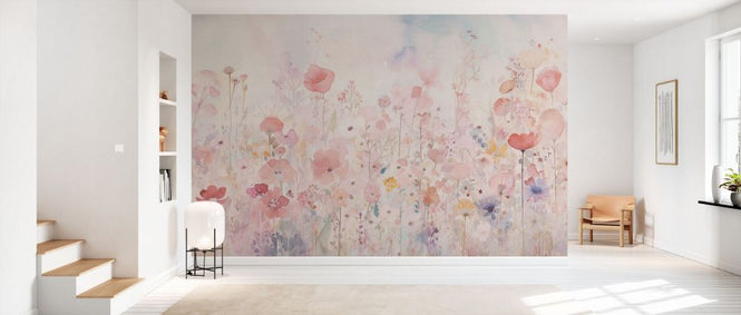 PHOTOWALL / Watercolour Happy Flowers - Pastel (e93570)