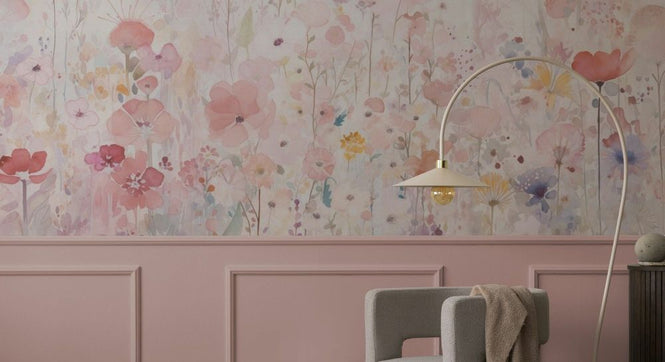 PHOTOWALL / Watercolour Happy Flowers - Pastel (e93570)