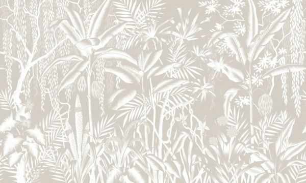 PHOTOWALL / Tropical Plants in the Jungle - White (e93630)