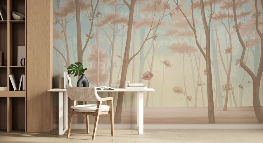 PHOTOWALL / Forest Fish - Blue Sepia (e93644)