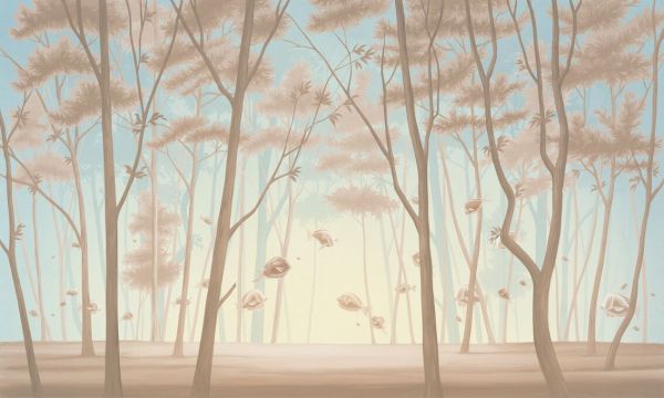 PHOTOWALL / Forest Fish - Blue Sepia (e93644)