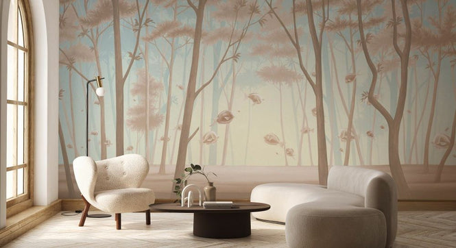 PHOTOWALL / Forest Fish - Blue Sepia (e93644)