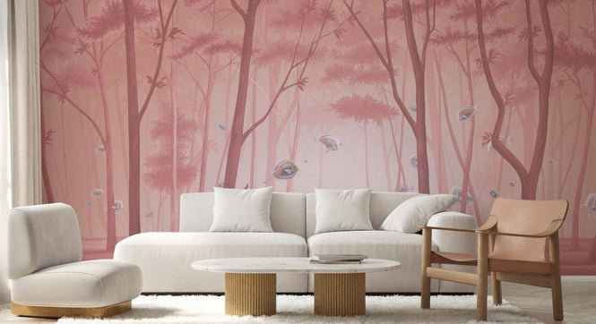 PHOTOWALL / Forest Fish - Pink (e93648)