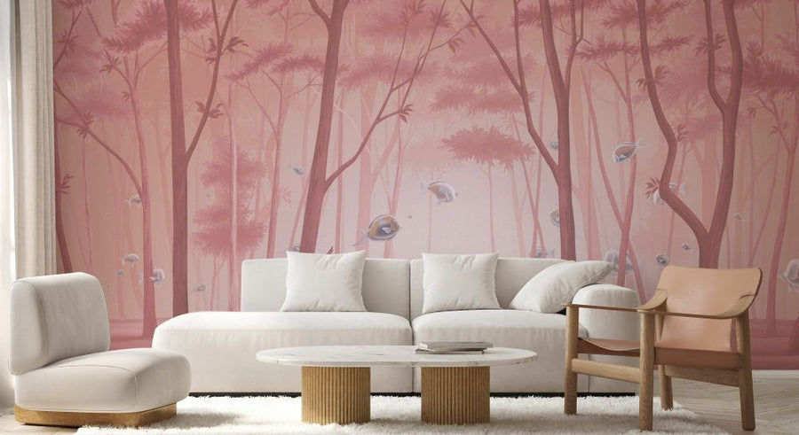 PHOTOWALL / Forest Fish - Pink (e93648)