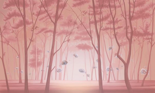 PHOTOWALL / Forest Fish - Pink (e93648)