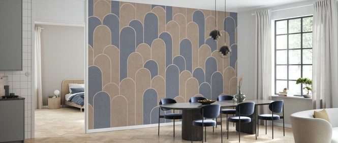 PHOTOWALL / Grand Arches Pattern - Beige Blue (e93667)