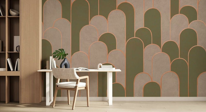 PHOTOWALL / Grand Arches Pattern - Green Beige (e93672)
