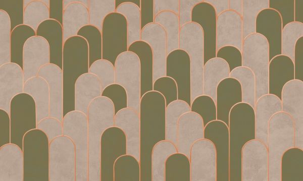 PHOTOWALL / Grand Arches Pattern - Green Beige (e93672)