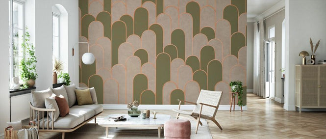 PHOTOWALL / Grand Arches Pattern - Green Beige (e93672)
