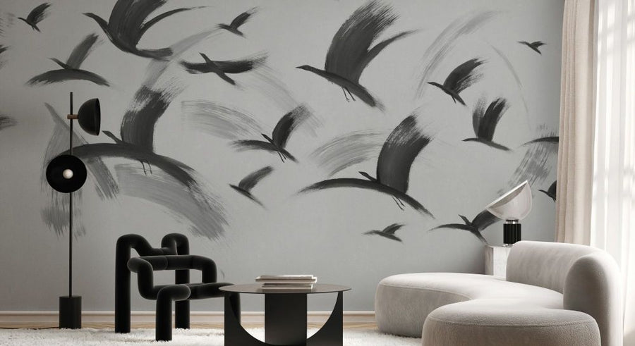 PHOTOWALL / Flock of Birds - Grey (e93682)