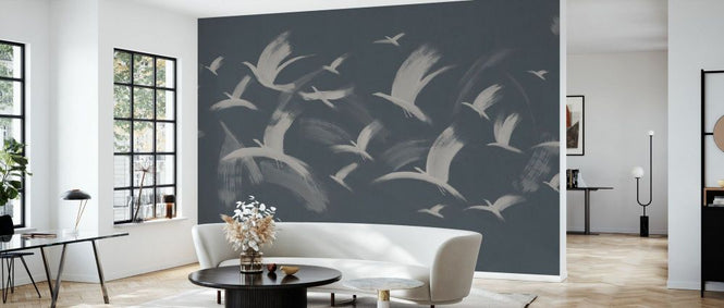 PHOTOWALL / Flock of Birds - Navy Beige (e93683)
