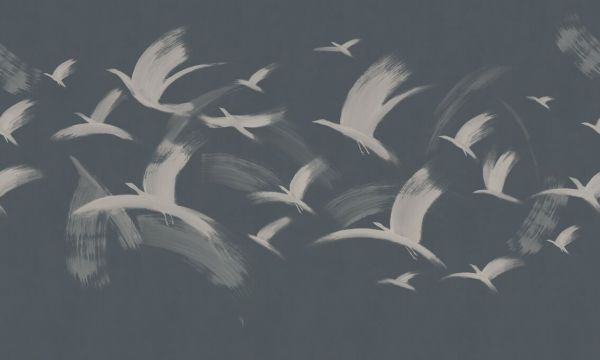 PHOTOWALL / Flock of Birds - Navy Beige (e93683)