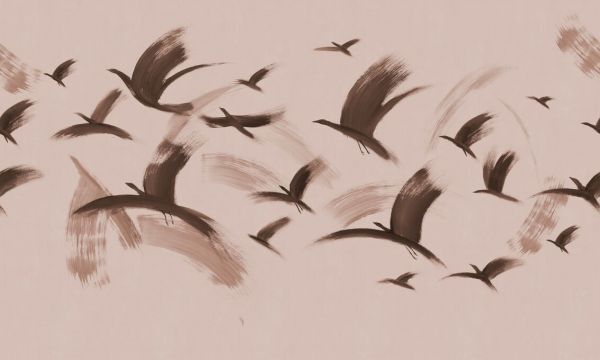 PHOTOWALL / Flock of Birds - Sepia (e93684)