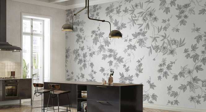 PHOTOWALL / Lovely Floral Design - BW (e93693)