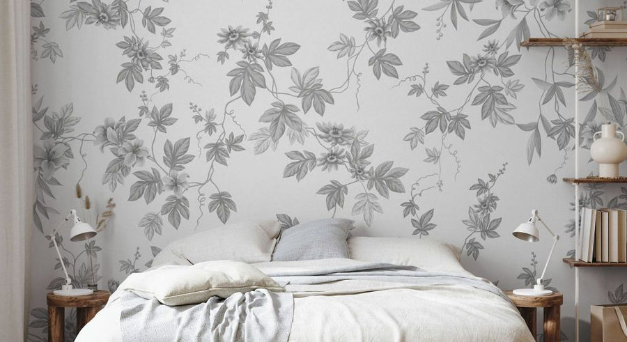 PHOTOWALL / Lovely Floral Design - BW (e93693)